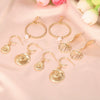 Women's Alloy Electroplated Shell And Conch Earrings Geometric Marine Life Scallop Drop Earrings Set
