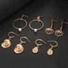 Women's Alloy Electroplated Shell And Conch Earrings Geometric Marine Life Scallop Drop Earrings Set