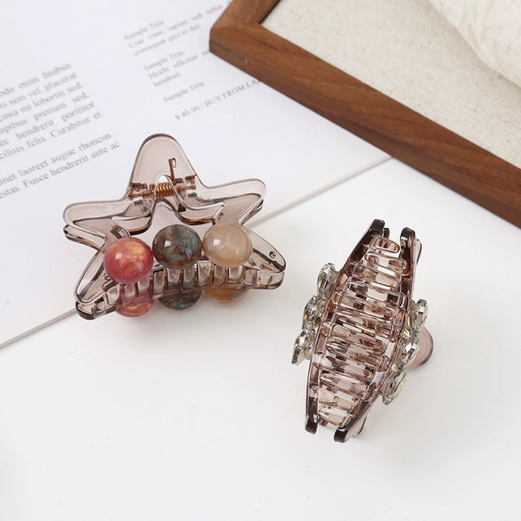 Women's Alloy Electroplated Small Fresh Style Plants Flowers Hair Gripper Shark Clip