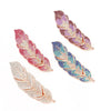Women's Alloy Electroplating Diamond Leaves Hairpin Spring Clip Headwear
