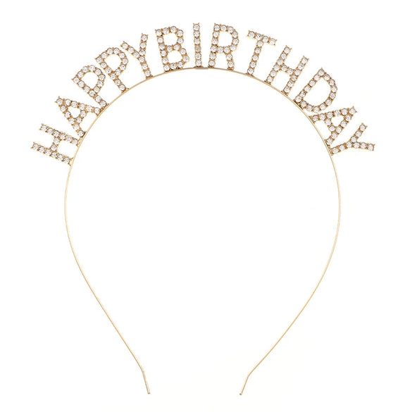 Women's Alloy Fashion Electroplated Birthday Party Headband With Letters
