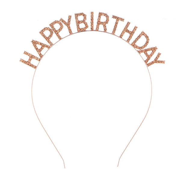 Women's Alloy Fashion Electroplated Birthday Party Headband With Letters