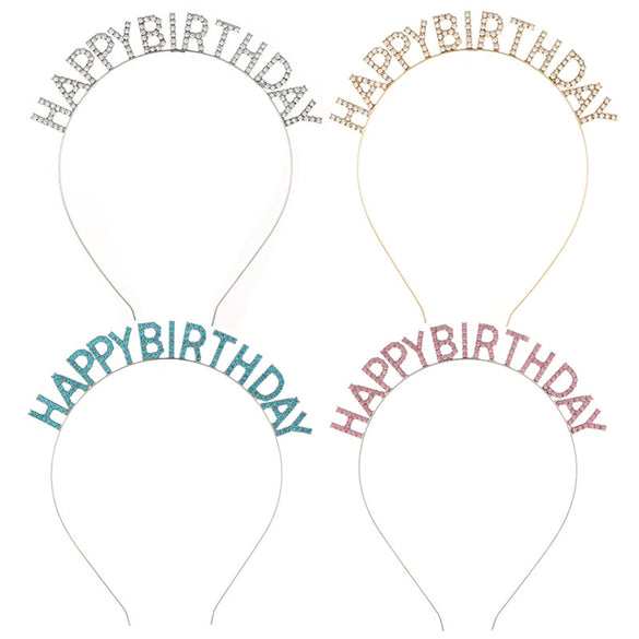 Women's Alloy Fashion Electroplated Birthday Party Headband With Letters