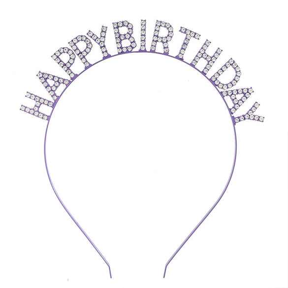 Women's Alloy Fashion Electroplated Birthday Party Headband With Letters