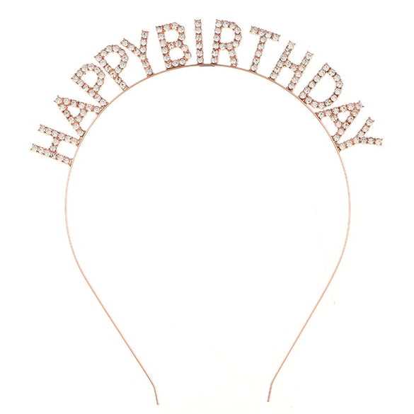 Women's Alloy Fashion Electroplated Birthday Party Headband With Letters
