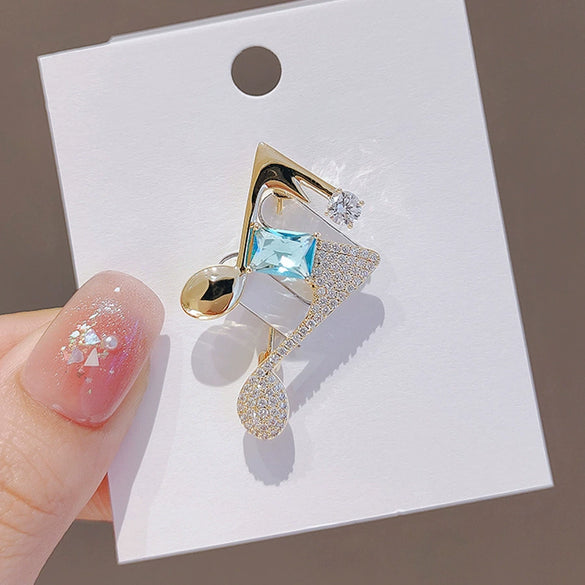 Women's Alloy Fashion Note Brooch Natural Style Electroplating Allmatch Accessories