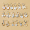 Women's Alloy Fashion Popular Butterfly Love Heart Earrings Jewelry With Electroplating