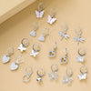 Women's Alloy Fashion Popular Butterfly Love Heart Earrings Jewelry With Electroplating