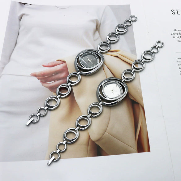 Women's Alloy Fashion Quartz Watch With Rhombus Dial