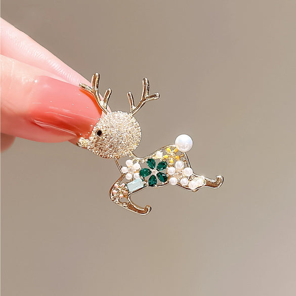 Women's Alloy Fawn Brooch Electroplated Luxury Allmatch Pin Clothes Accessory
