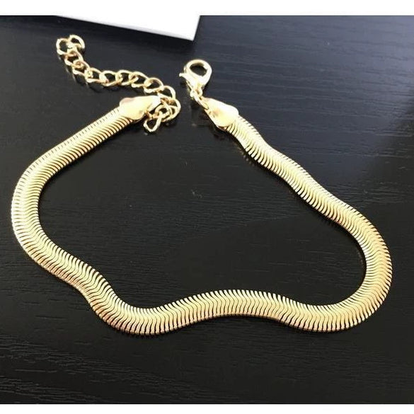 Women’s Alloy Fish Scale Anklet And Snake Bone Chain Bracelet Geometric Metal Chain Jewelry