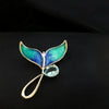 Women's Alloy Fishtail Antiglare Brooch With Animal Pattern And Electroplating Design