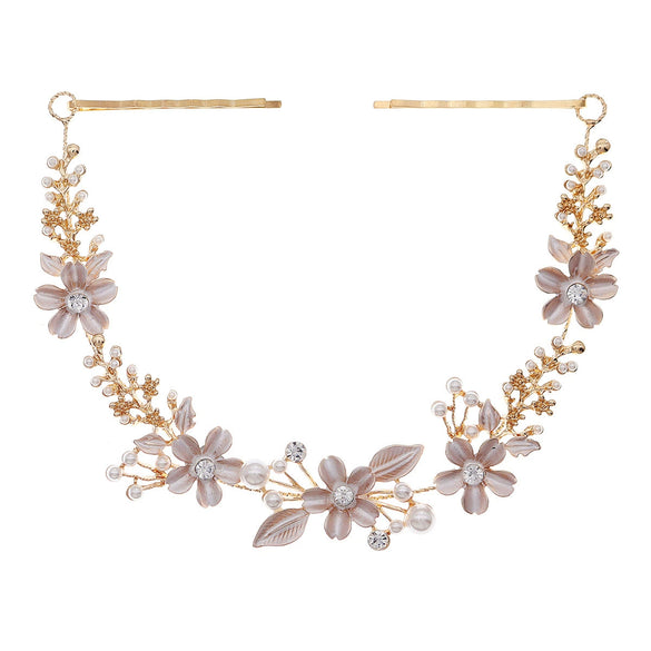 Women's Alloy Floral Rhinestone Bridal Hair Band Thin Flower Headdress Hair Accessory For Photography