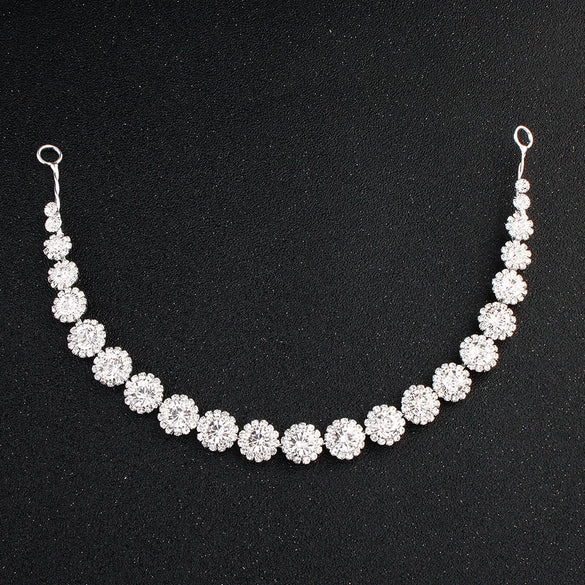 Women's Alloy Floral Rhinestone Bridal Hair Band Thin Flower Headdress Hair Accessory For Photography