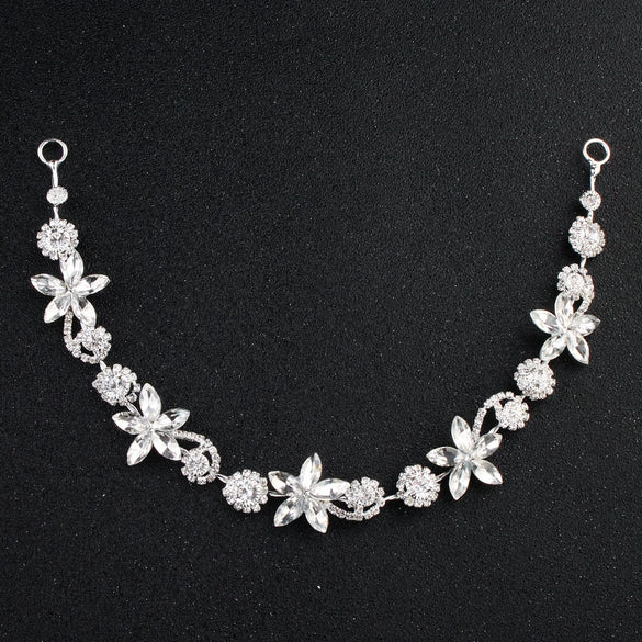 Women's Alloy Floral Rhinestone Bridal Hair Band Thin Flower Headdress Hair Accessory For Photography