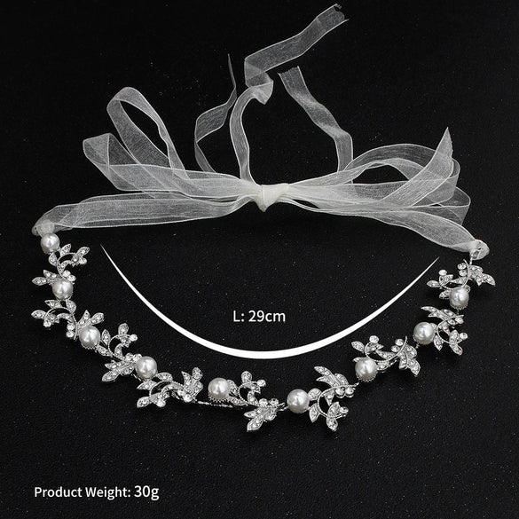 Women's Alloy Floral Rhinestone Bridal Hair Band Thin Flower Headdress Hair Accessory For Photography