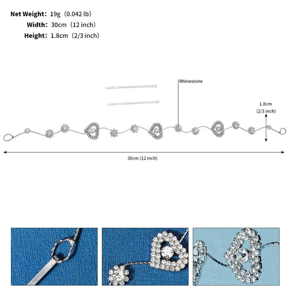 Women's Alloy Floral Rhinestone Bridal Hair Band Thin Flower Headdress Hair Accessory For Photography