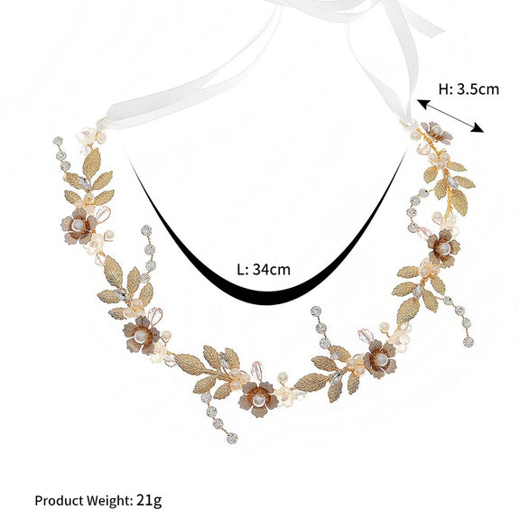 Women's Alloy Floral Rhinestone Bridal Hair Band Thin Flower Headdress Hair Accessory For Photography