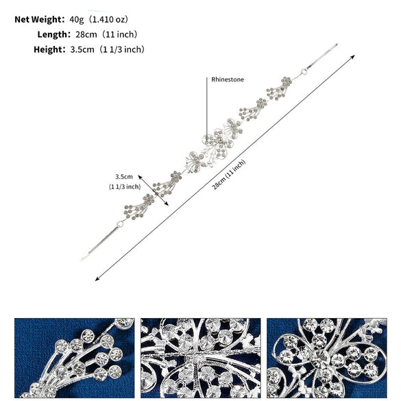 Women's Alloy Floral Rhinestone Bridal Hair Band Thin Flower Headdress Hair Accessory For Photography