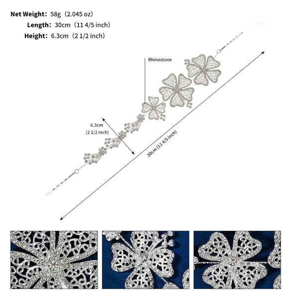 Women's Alloy Floral Rhinestone Bridal Hair Band Thin Flower Headdress Hair Accessory For Photography