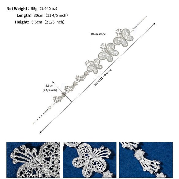 Women's Alloy Floral Rhinestone Bridal Hair Band Thin Flower Headdress Hair Accessory For Photography