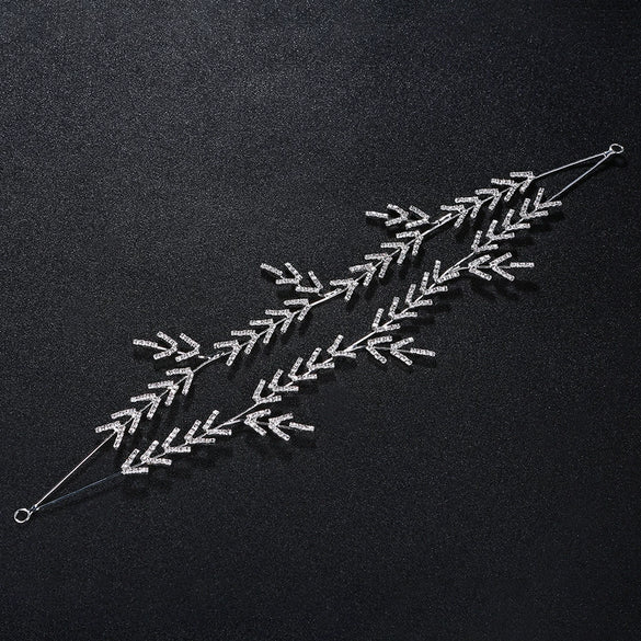Women's Alloy Floral Rhinestone Bridal Hair Band Thin Flower Headdress Hair Accessory For Photography