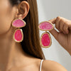 Women's Alloy Flower And Heart Geometric Stud Earrings With Electroplated Finish Exaggerated Statement Style Wholesale