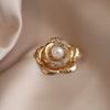 Women's Alloy Flower Camellia Electroplated Brooch Minimalist Luxury Pin Decorations