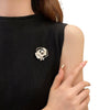 Women's Alloy Flower Camellia Pearl Electroplated Brooch Highend Allmatch Pin Suit Clothes Antilight Accessory