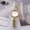 Women's Alloy Flower Diamondencrusted Leisure Round Dial Bracelet Watch