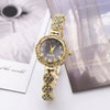 Women's Alloy Flower Diamondencrusted Leisure Round Dial Bracelet Watch