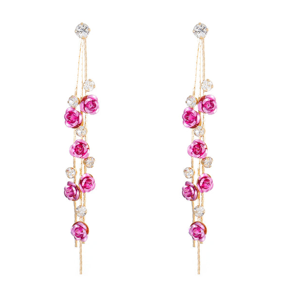 Women's Alloy Flower Geometric Diamond Earrings