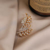 Women's Alloy Flower Leaf Diamond Encrusted Electroplated Brooch Accessories