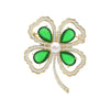 Women's Alloy Flower Pattern Electroplated Emerald Brooch Highend Accessories Suit Pin
