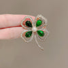 Women's Alloy Flower Pattern Electroplated Emerald Brooch Highend Accessories Suit Pin