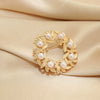 Women's Alloy Flower Pattern Electroplated Winter Ring Brooch Clothes Fixing Accessory