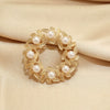 Women's Alloy Flower Pattern Electroplated Winter Ring Brooch Clothes Fixing Accessory