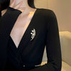 Women's Alloy Flower Pattern Electroplating Wheat Pearl Brooch Luxury Suit Accessories