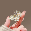Women's Alloy Flower Pearl Brooch With Electroplating Treatment