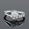 Women's Alloy Flower Ring With Faux Opal And Zircon Design