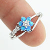 Women's Alloy Flower Ring With Faux Opal And Zircon Design