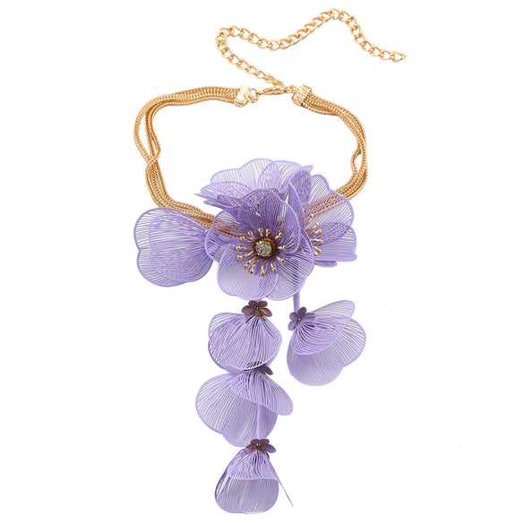 Women's Alloy Flower Shape Geometric Style Snake Bone Chain Diamond Inlaid Wedding Necklace