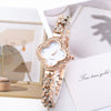 Women's Alloy Flower Shape Quartz Watch With Fourleaf Clover Design And Pin Buckle