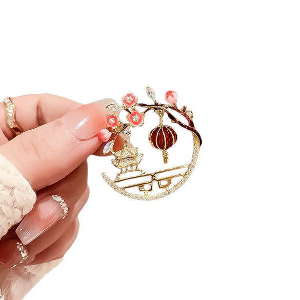 Women's Alloy Flower Shaped Electroplated Brooch With Flower Pattern For Suit Accessories