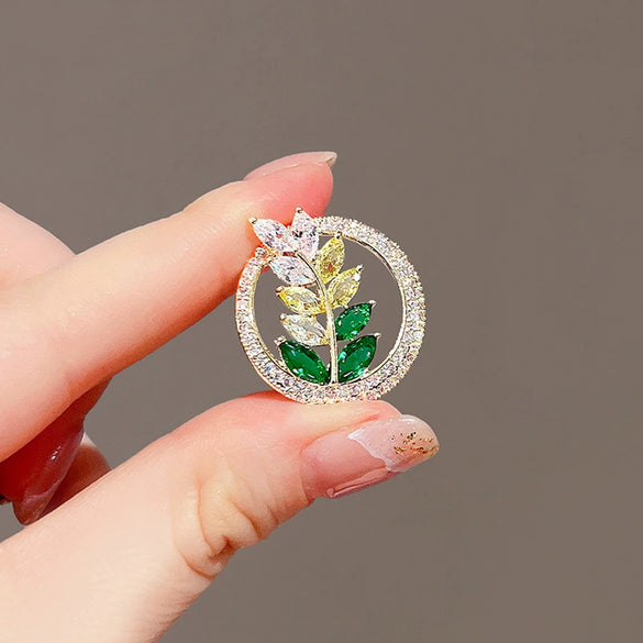Women's Alloy Flower Style Electroplated Rice Ear Brooch Clothes Accessories