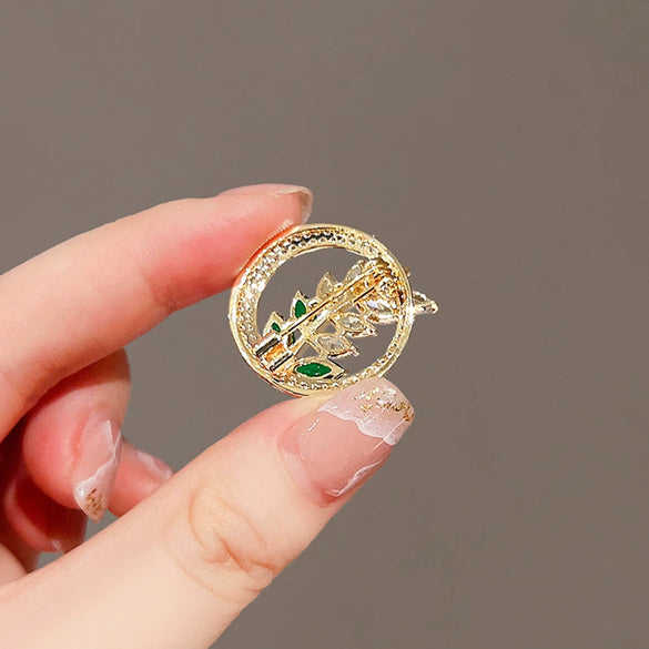 Women's Alloy Flower Style Electroplated Rice Ear Brooch Clothes Accessories