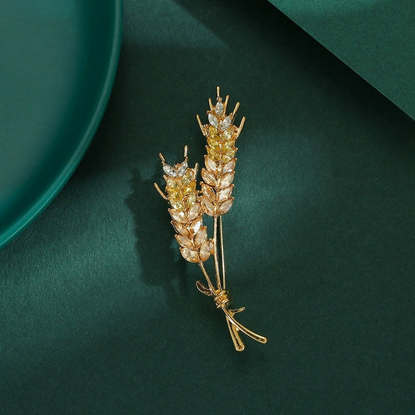 Women's Alloy Flower Wheat Ear Corsage Brooch Electroplating Minimalist Accessories