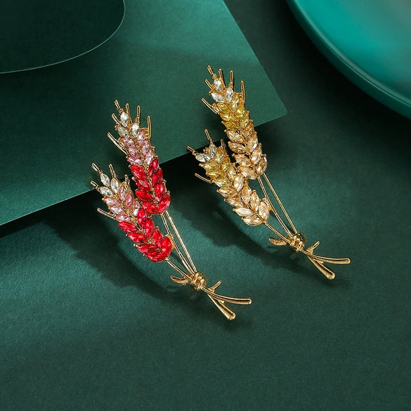 Women's Alloy Flower Wheat Ear Corsage Brooch Electroplating Minimalist Accessories