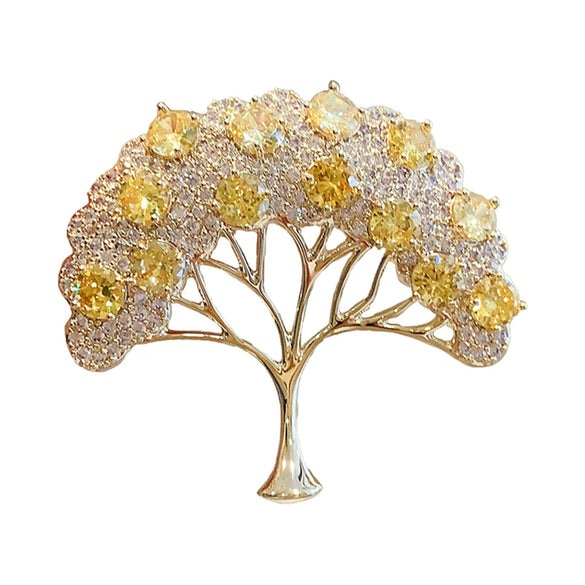 Women's Alloy Fortune Tree Hollow Brooch With Electroplating