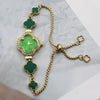 Women's Alloy Fourleaf Clover Shaped Diamondencrusted Casual Watch
